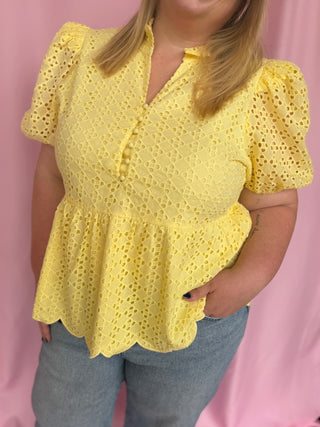 Celebration Eyelet Top- Curvy