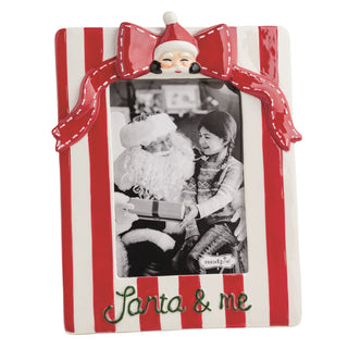 Decorative photo frame with Santa Claus design and 'Santa & me' text on a white background