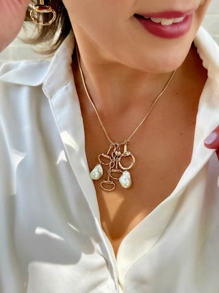 Billie Freshwater Pearl Horsebit Necklace