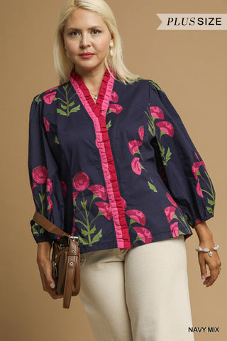 Rosie Ruffle Top- Curvy