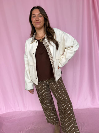 Gingham Contrast Jacket