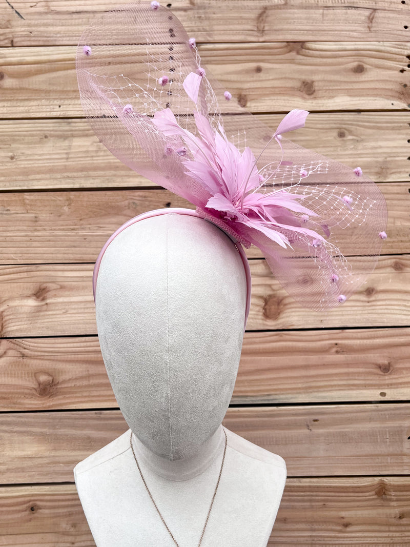 Pink Dotted Fascinator