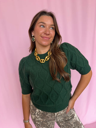 Sweetheart Cable Knit Sweater
