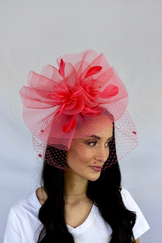 Coral Final Stretch Fascinator