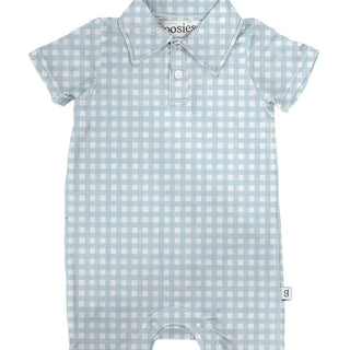 Blue gingham romper