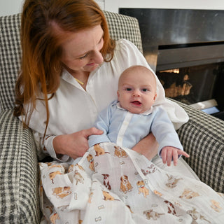 Baby Muslin Woof Woof Swaddle Blanket