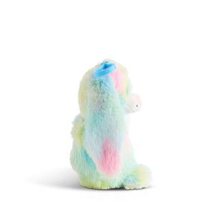 Multicolored plush toy on a white background
