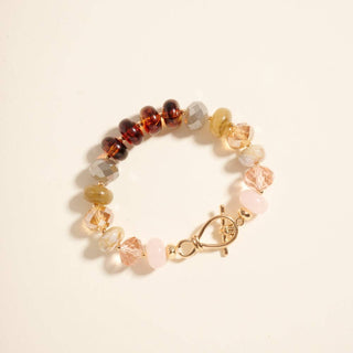 Marbled Ombre Resin Oval Beaded Stretch Bracelet