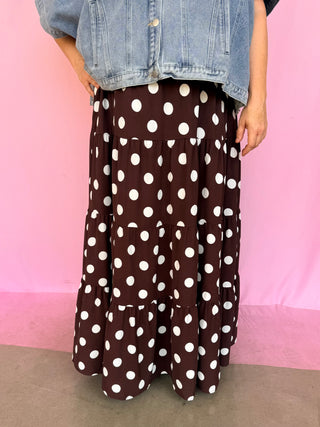 Dot Darling Maxi Skirt-Curvy