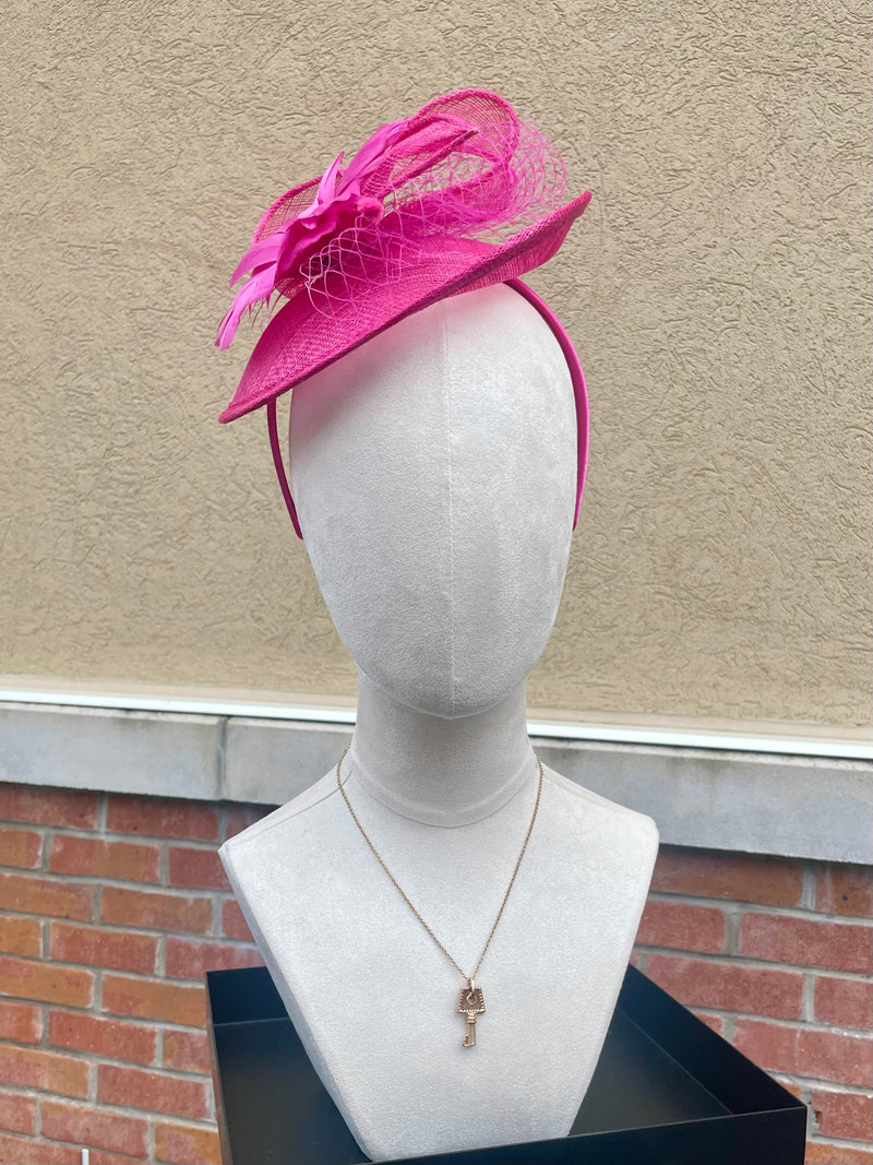 Magenta Sinamay Fascinator