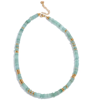 Aqua Stone Beaded Waterproof Necklace