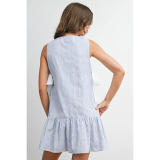 Side-Tie Gingham Dress