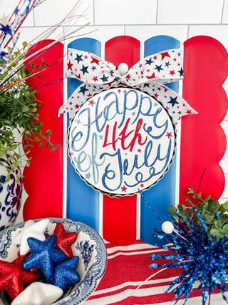 Round Happy 4th of July Mini Gallery Decor