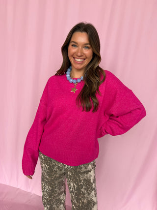 Relaxed Fit Crew Neck Sweater