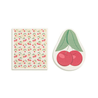 Cherry Shaped Biodegradable Dish Cloths Set