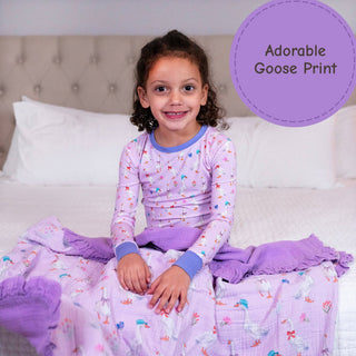 Muslin Goose Parade Quilt Baby & Kids Ruffle  Blanket