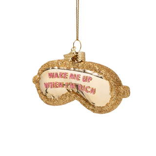 Sleeping Mask Glass Ornament