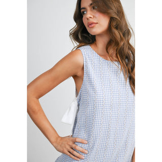 Side-Tie Gingham Dress