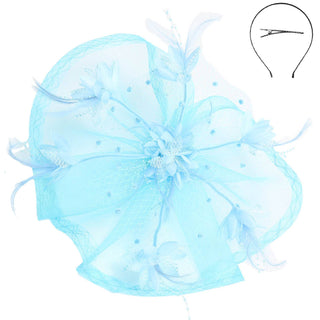 Floral Feathered Sinamay Mesh Fascinator