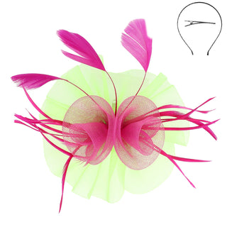 Floral Feather Mesh Fascinator