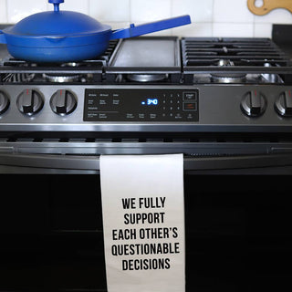 Questionable Decisions Tea Towel