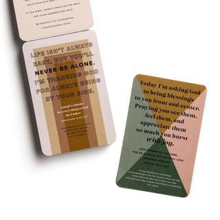 Two cards with inspirational messages on a white background