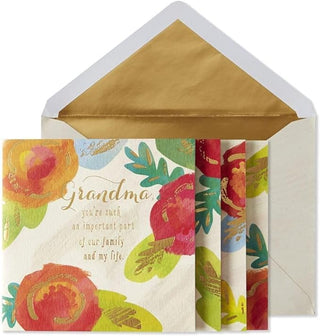 Grandma Flowers Birthday Card