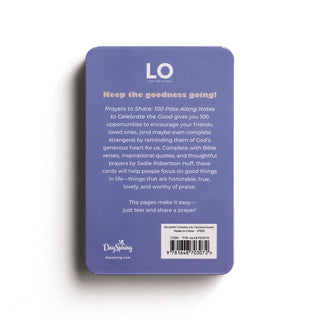 Purple card with text and a barcode on a white background