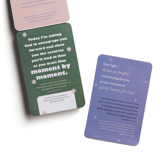 Two prayer cards with motivational text on a white background