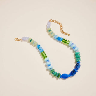 Marbled Ombre 16" Bead Seaglass Necklace