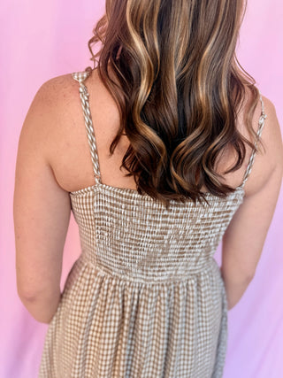 Plaid Corset Midi Dress