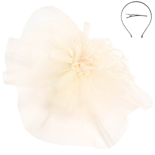 Floral Feathered Mesh Fascinator