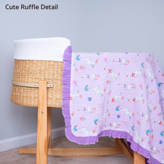 Muslin Goose Parade Quilt Baby & Kids Ruffle  Blanket