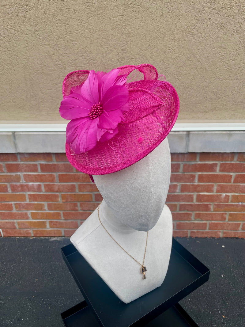 Magenta Sinamay Fascinator