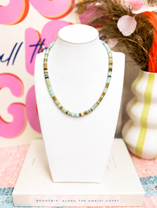 Coastal Stone Beaded Waterproof Necklace