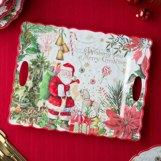 Santa's Delivery Rectangular Platter with Handles