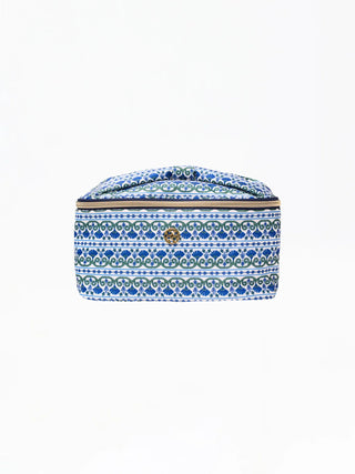 Kiss And Makeup Floral Navy Travel Pouch