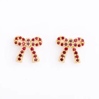 Red Holiday Bow Earring