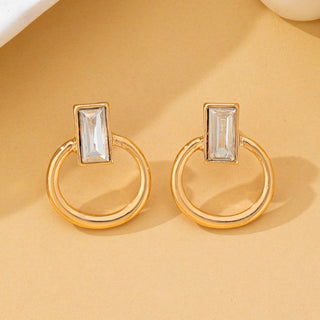 Crystal Cut Door Knocker Earrings