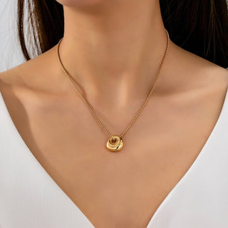 Sculptural Gold-Tone Pebble Necklace