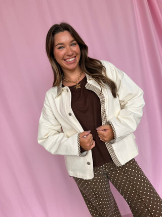 Gingham Contrast Jacket