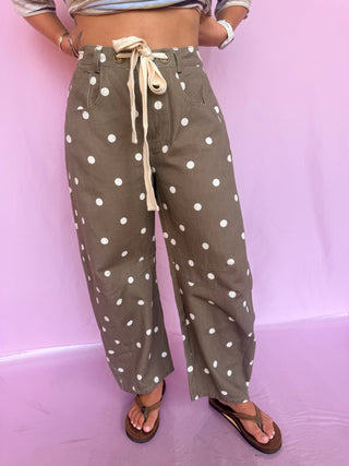 Polka Dot Barrel Pant