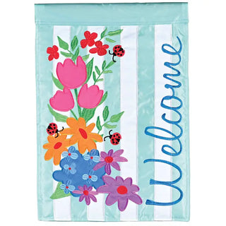 Welcome Floral Garden Flag