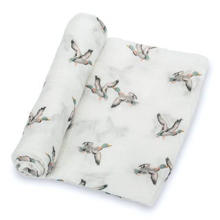Baby Muslin Mallard Duck Swaddle Blanket
