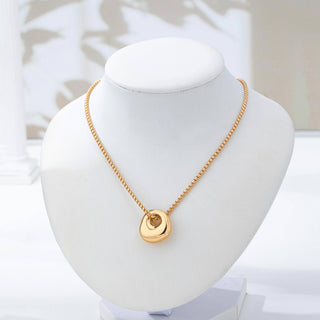 Sculptural Gold-Tone Pebble Necklace