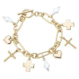 Helena Multi Cross Charm Bracelet