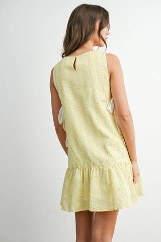 Side-Tie Gingham Dress