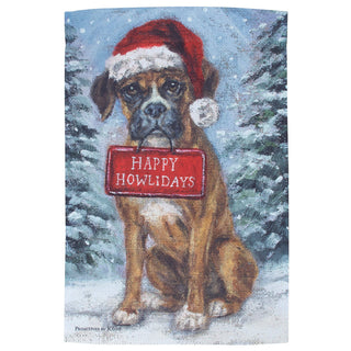 Boxer Happy Howlidays Garden Flag