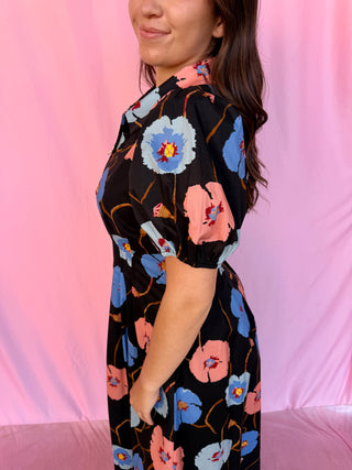 Midnight Bloom Midi Dress