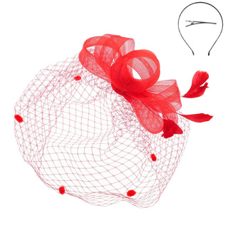 Mesh Fascinator with Feathers